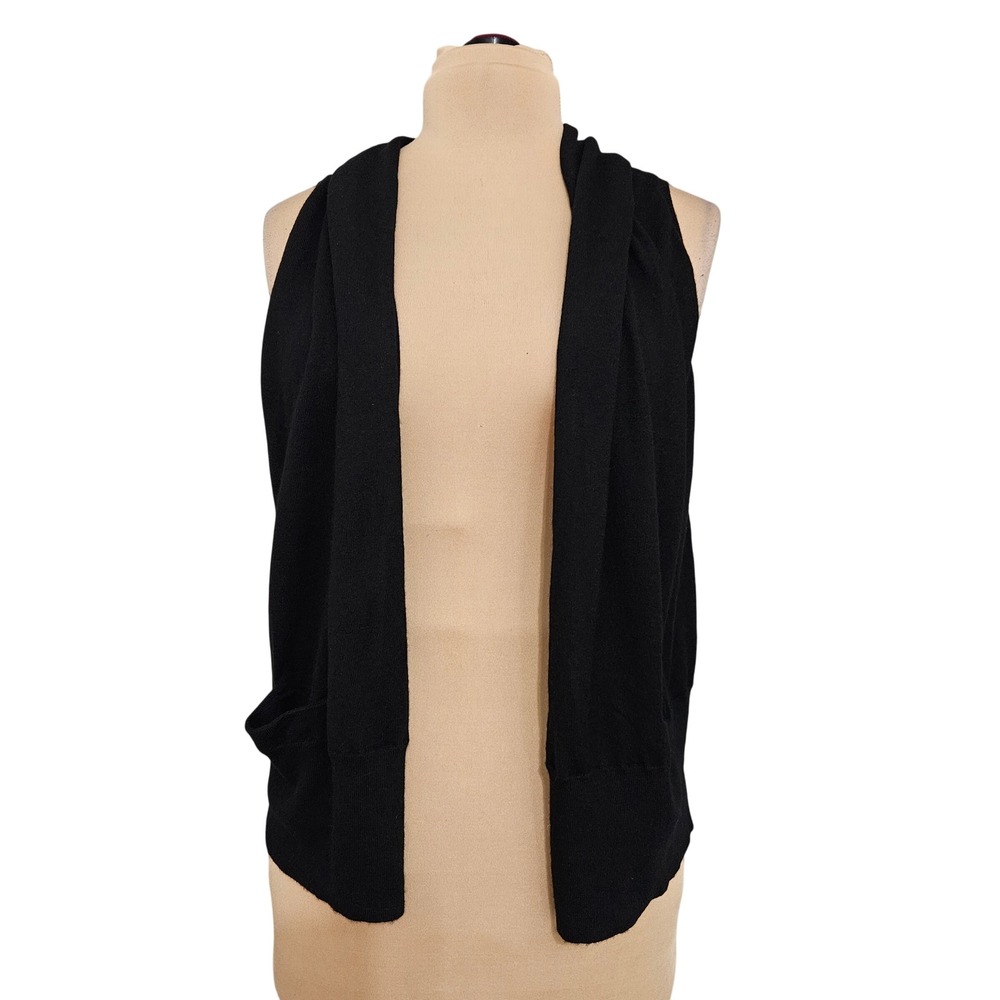 Vince Black 100% Cashmere Cardigan Shrug Sweater Vest Small Quiet Luxury Minimal
